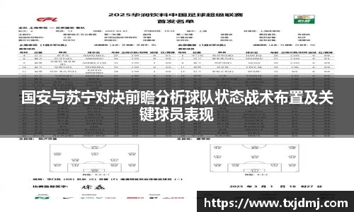国安与苏宁对决前瞻分析球队状态战术布置及关键球员表现